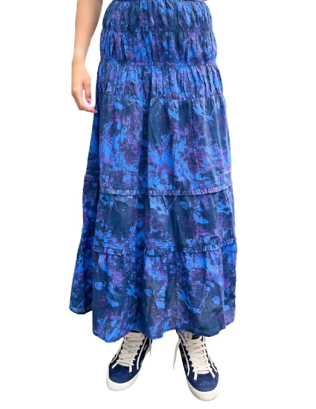 Women's Resort Garments Emily Shirred Waist Maxi Skirt In Midnight