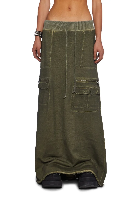 Classic Women's Apparel Downbeat Maxi Cargo Skirt - Green