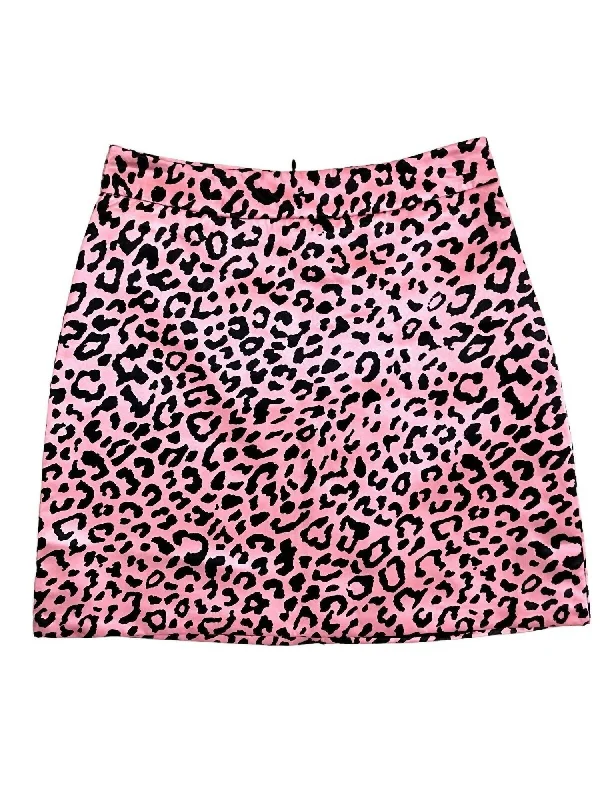 Comfortable Women's Apparel Women's Satin Animal Print Mini Skirt In Pink