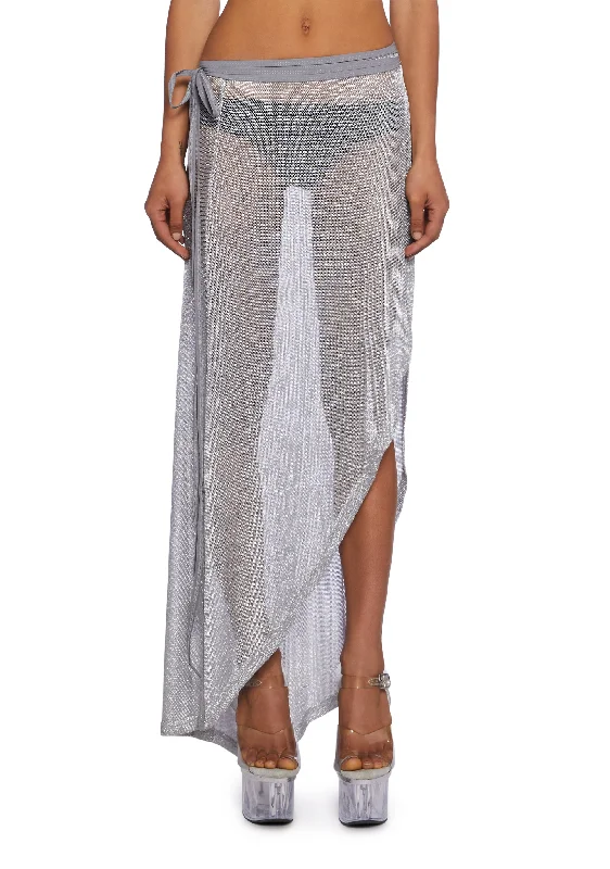 Chic Clothes For Women Chamber Metallic Maxi Skirt