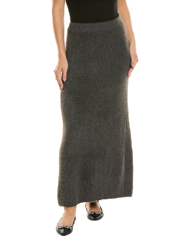 Women's Activewear Garments Seraphina Fuzzy Eyelash Cashmere-Blend Maxi Skirt