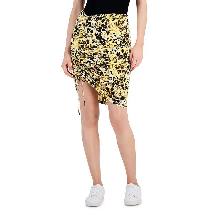 Women's Vacation Garments Womens Ruched Above Knee Mini Skirt