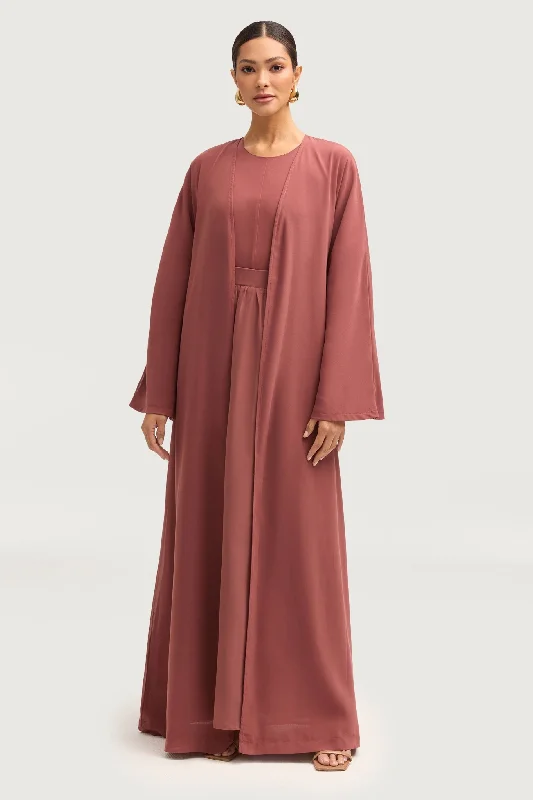 Women's Trendy Clothes Nevene Open Abaya - Toasted Pecan