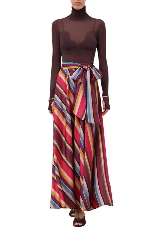 Women's Clothing Outfit Set Pavillion Maxi Wrap Skirt In Multi Stripe