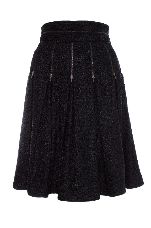 Women's Professional Clothes Boucle skirt with zippers.