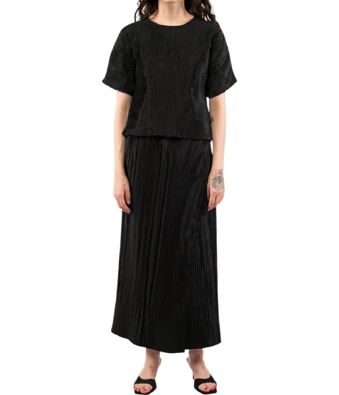 Women's Office Attire Wrap Long Skirt In Black