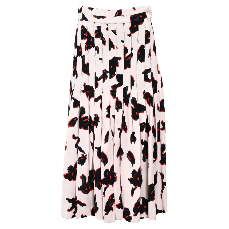 Women's Occasion Wear Clothes Proenza Schouler Floral Print Pleated Midi Skirt in Multicolor